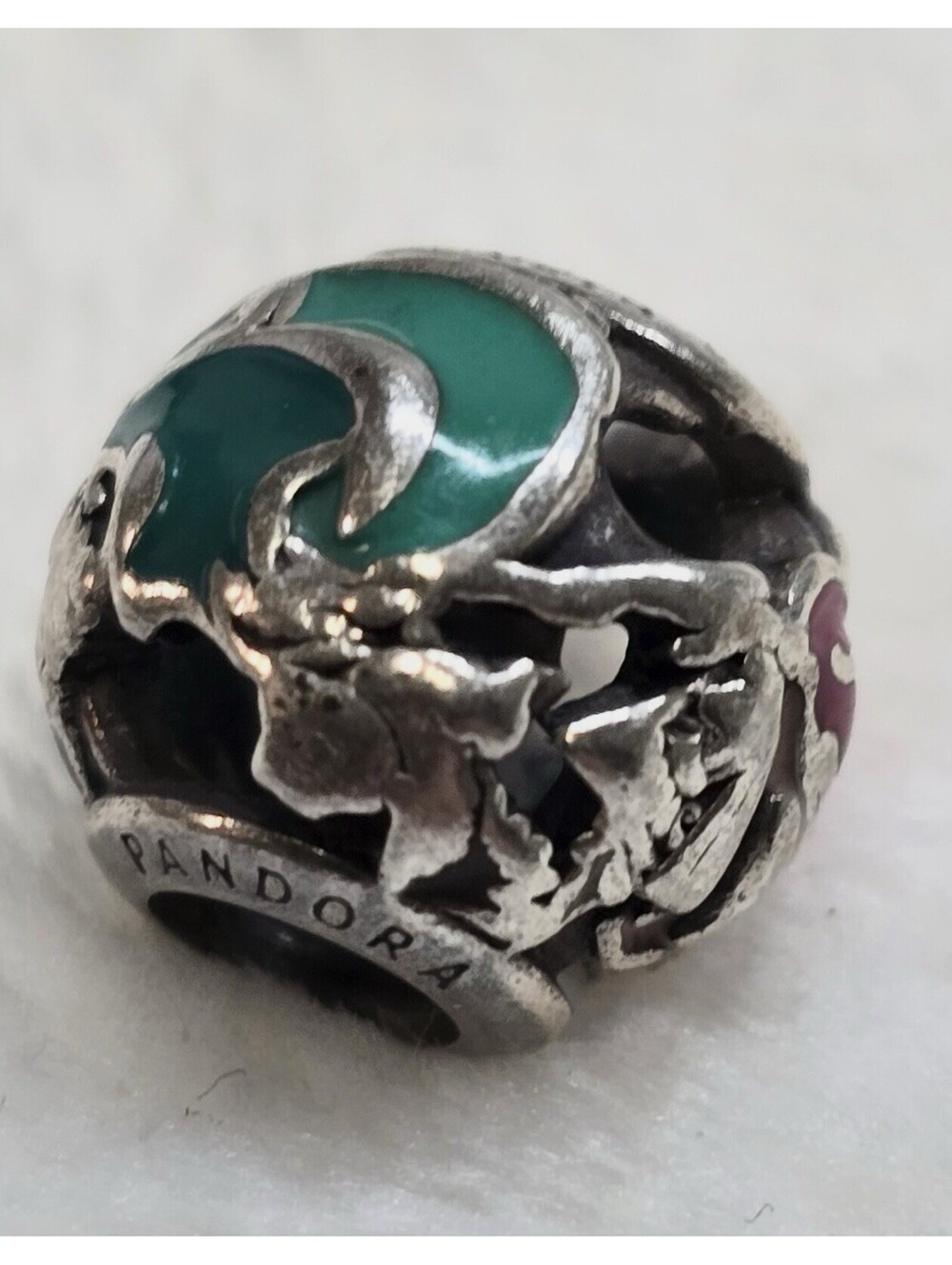Retired Pandora Disney Auroras Fairy Godmother Charm S925 ALE Enamel 791923ENMX